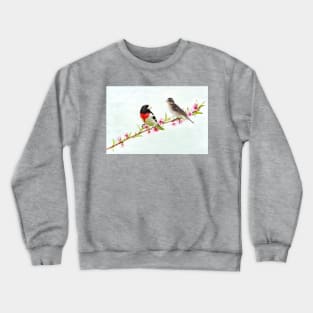 Rose Breasted Grosbeak Couple Crewneck Sweatshirt